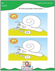 okul öncesi İki Resim Arasındaki Farkı Bul